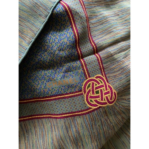 Ladies Chanel Silk Hand Rolled Scarf  33" x 32" - Picture 1 of 6